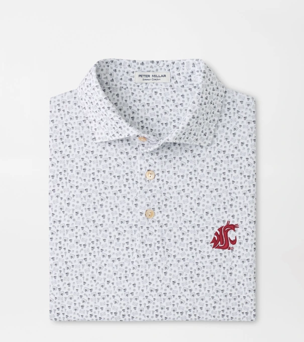 Washington State Buzzer Beater Performance Jersey Polo in White