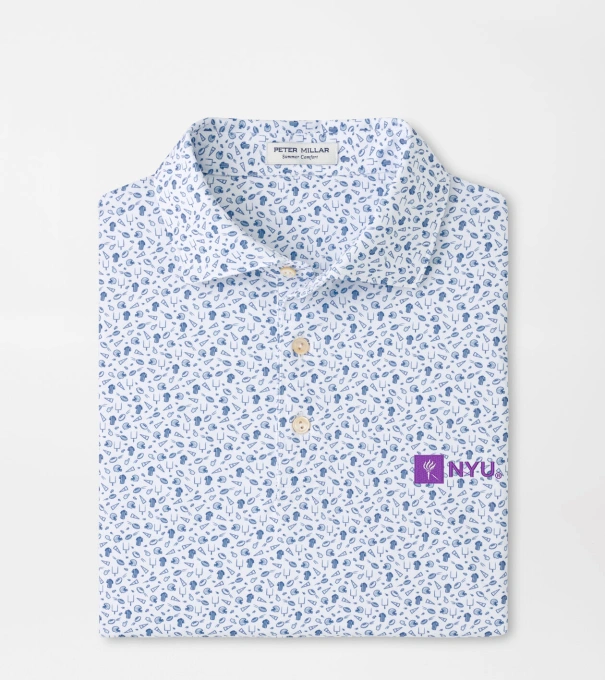 New York University Kick Off Performance Jersey Polo in Blue Frost