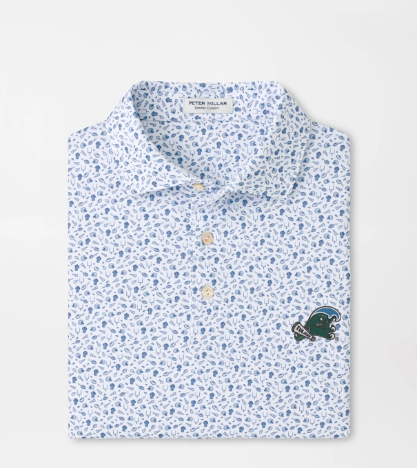 Tulane Green Wave Kick Off Performance Jersey Polo in Blue Frost