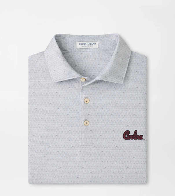 South Carolina Script On The Ball Performance Jersey Polo in British Grey