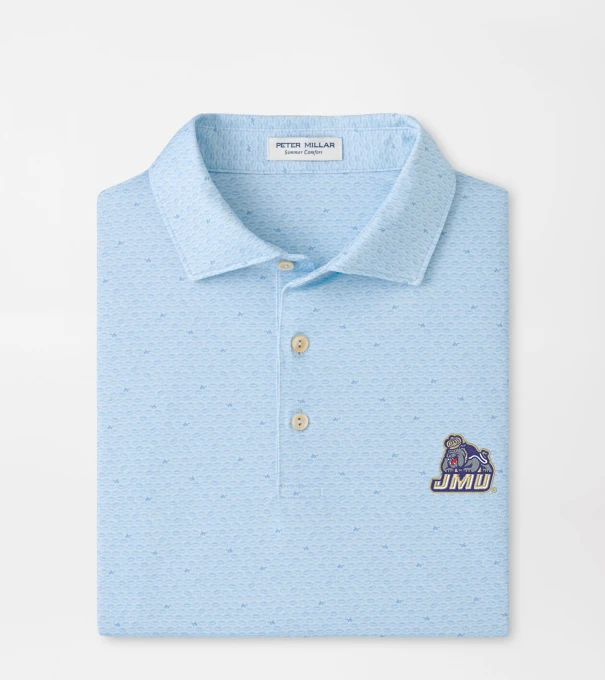 James Madison University On The Ball Performance Jersey Polo in PALE BLUE