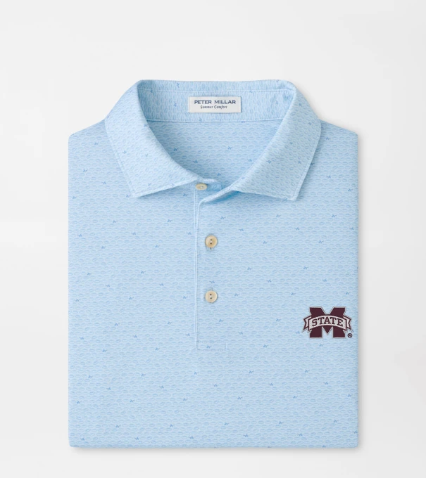 Mississippi State On The Ball Performance Jersey Polo in PALE BLUE