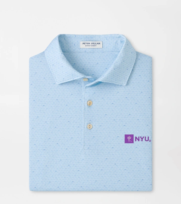New York University On The Ball Performance Jersey Polo in PALE BLUE