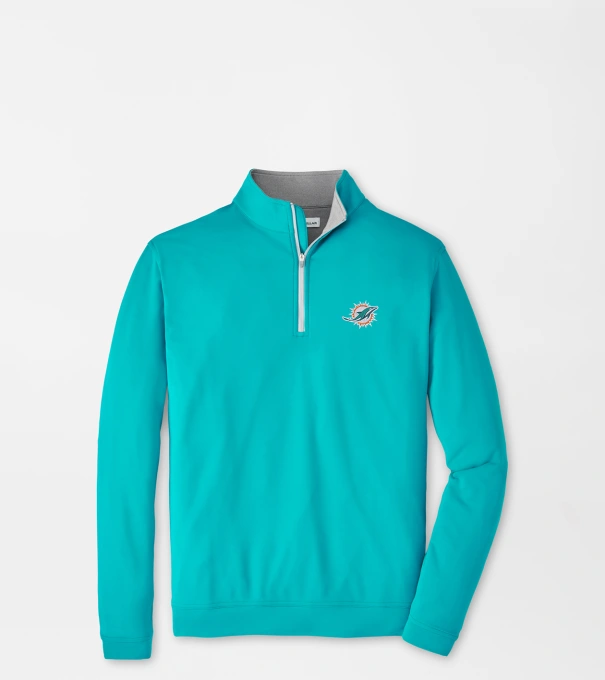 Miami Dolphins Perth Performance Quarter-Zip in AQUA