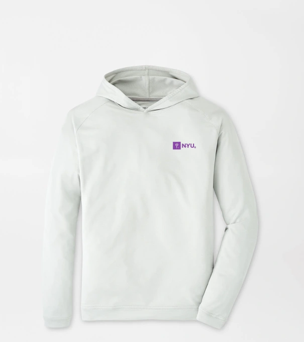 New York University Pine Performance Hoodie in British Grey