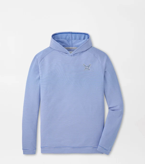 Hampton University Pine Sugar Stripe Performance Hoodie in Blue3