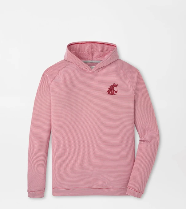 Washington State Pine Sugar Stripe Performance Hoodie in Crimson1