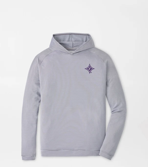 Furman Pine Sugar Stripe Performance Hoodie in Iron