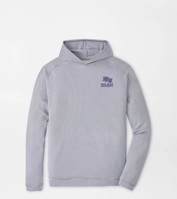 High Point University Pine Sugar Stripe Performance Hoodie in Iron