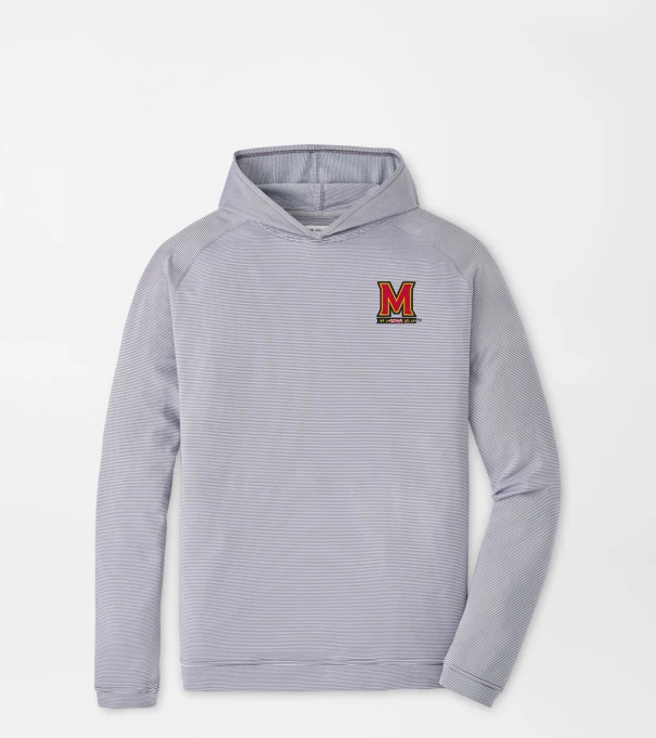 Maryland Pine Sugar Stripe Performance Hoodie in Iron