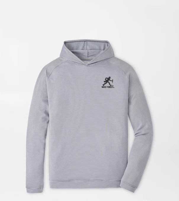 Wake Forest Walking Deacon Pine Sugar Stripe Performance Hoodie in Iron