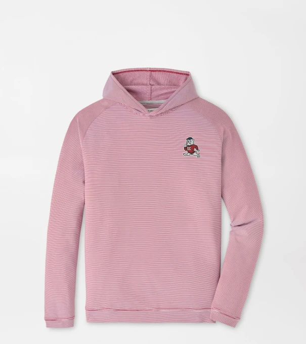 SC State Pine Sugar Stripe Performance Hoodie in Maroon2