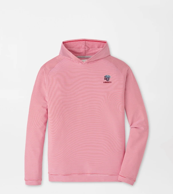 Liberty University Pine Sugar Stripe Performance Hoodie in Red3