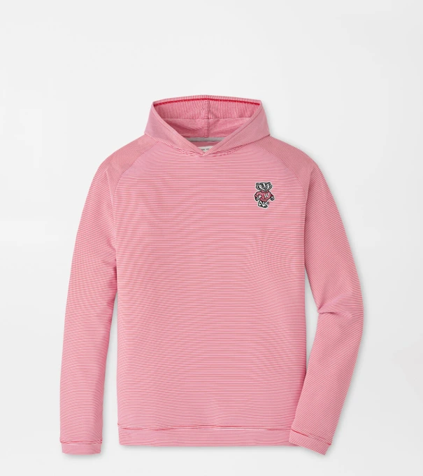 Wisconsin Badgers Pine Sugar Stripe Performance Hoodie in Red3