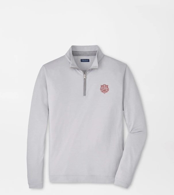 Indiana National Champions Albatross Cotton-Blend Piqu&eacute; Quarter-Zip in Gale Grey