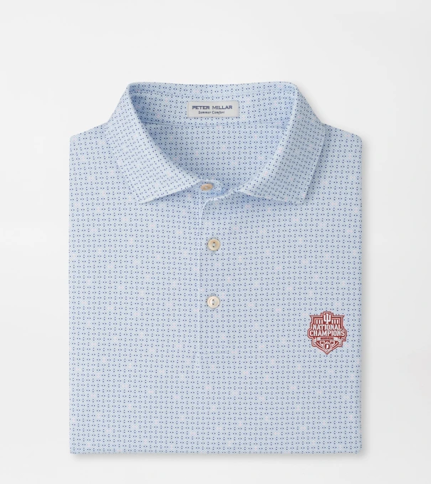 Indiana National Champions Ashgrove Performance Jersey Polo in Stream Blue