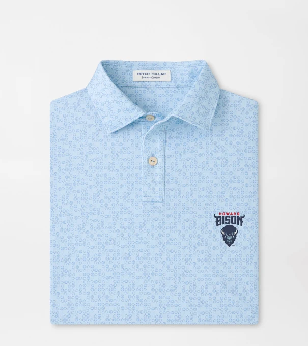 Howard University Bases Loaded Youth Performance Jersey Polo in PALE BLUE