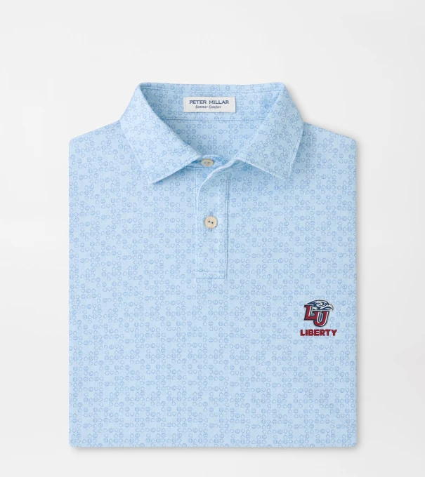 Liberty University Bases Loaded Youth Performance Jersey Polo in PALE BLUE