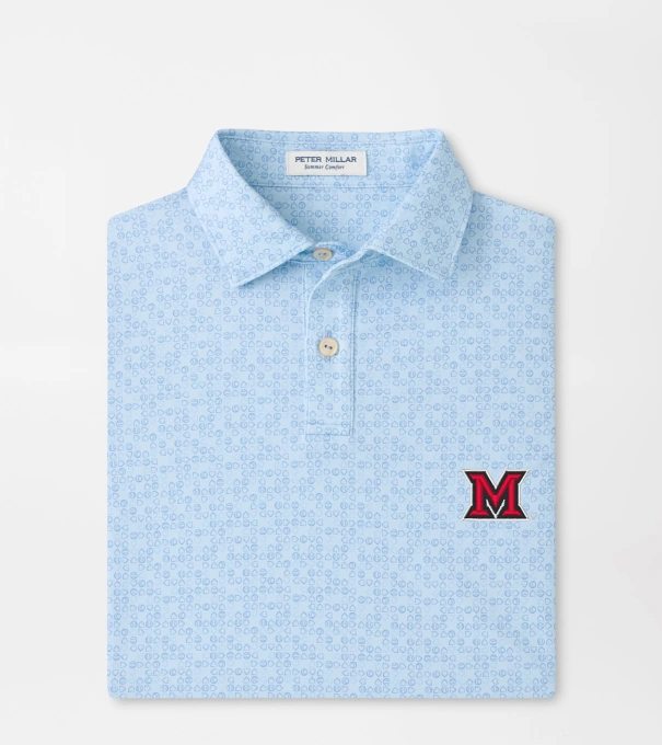 Miami of Ohio Bases Loaded Youth Performance Jersey Polo in PALE BLUE