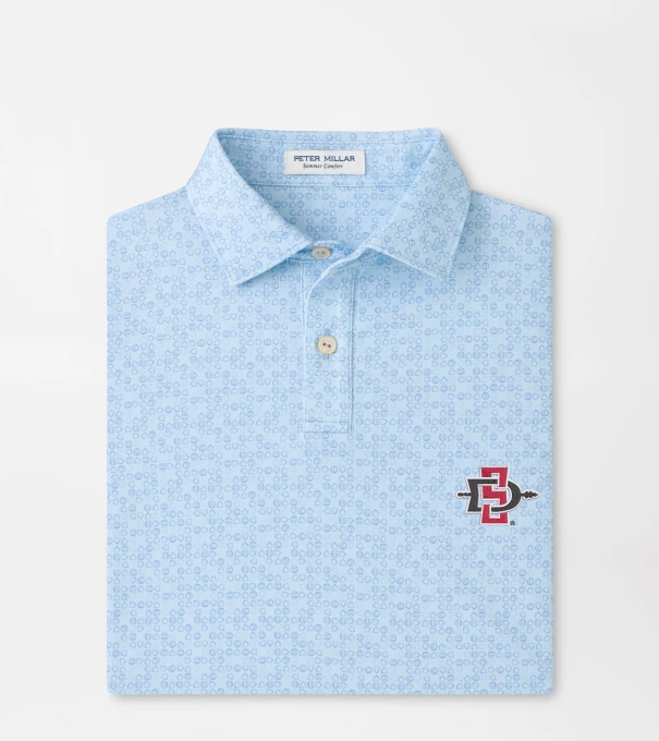 San Diego State Bases Loaded Youth Performance Jersey Polo in PALE BLUE