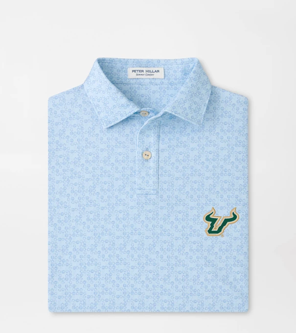 University of South Florida Bases Loaded Youth Performance Jersey Polo in PALE BLUE