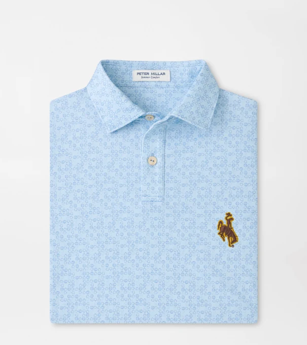 Wyoming Bases Loaded Youth Performance Jersey Polo in PALE BLUE