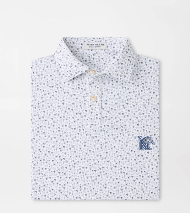 Memphis Buzzer Beater Youth Performance Jersey Polo in White
