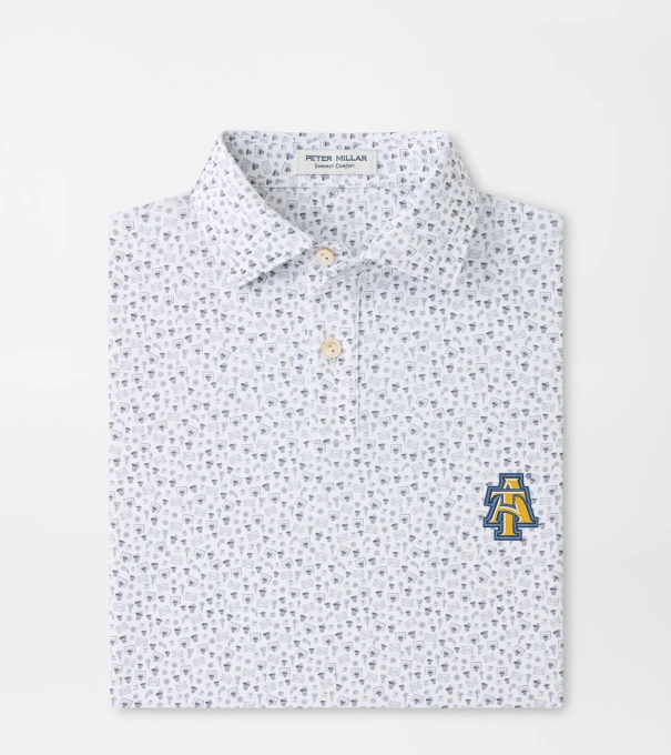 NC A&T Buzzer Beater Youth Performance Jersey Polo in White