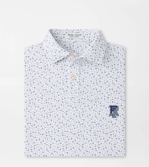 Rhode Island Buzzer Beater Youth Performance Jersey Polo in White