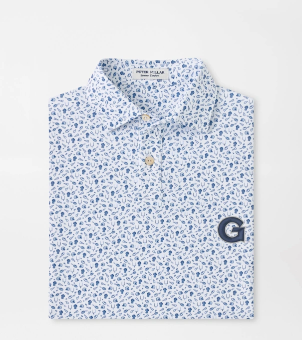 Georgetown Kick Off Youth Performance Jersey Polo in Blue Frost