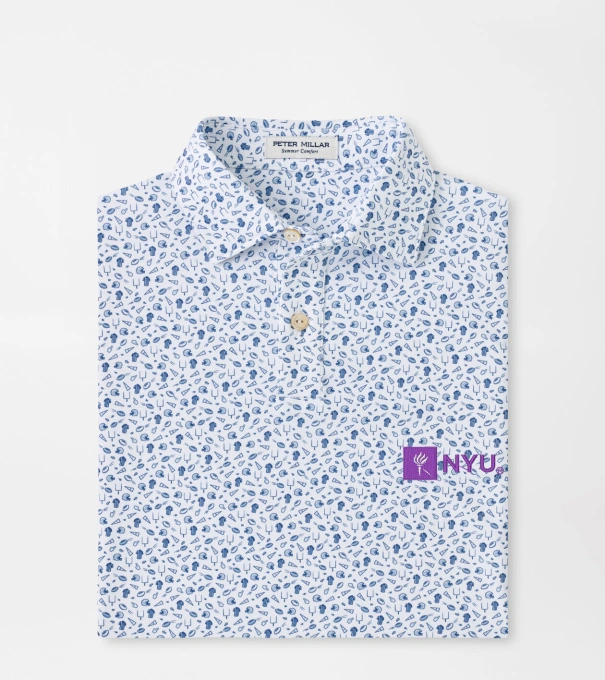 New York University Kick Off Youth Performance Jersey Polo in Blue Frost