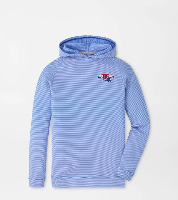 Louisiana Tech Pine Youth Sugar Stripe Performance Hoodie in Blue3