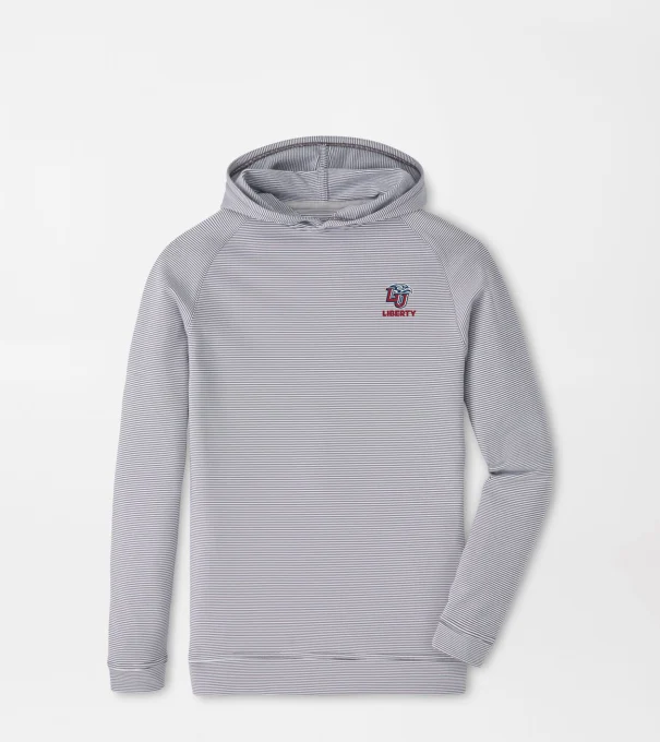 Liberty University Pine Youth Sugar Stripe Performance Hoodie in Iron