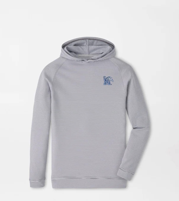 Memphis Pine Youth Sugar Stripe Performance Hoodie in Iron