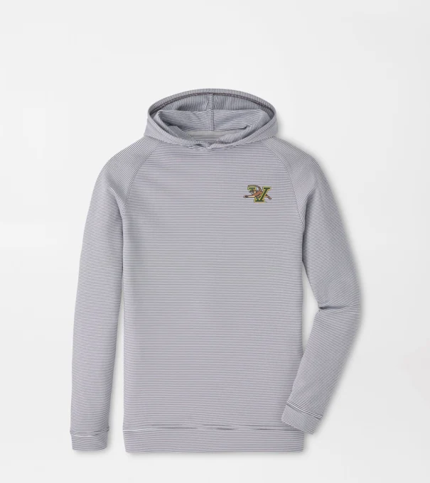 Vermont Pine Youth Sugar Stripe Performance Hoodie in Iron
