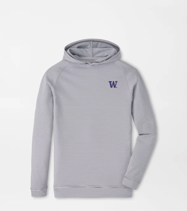 Washington Pine Youth Sugar Stripe Performance Hoodie in Iron
