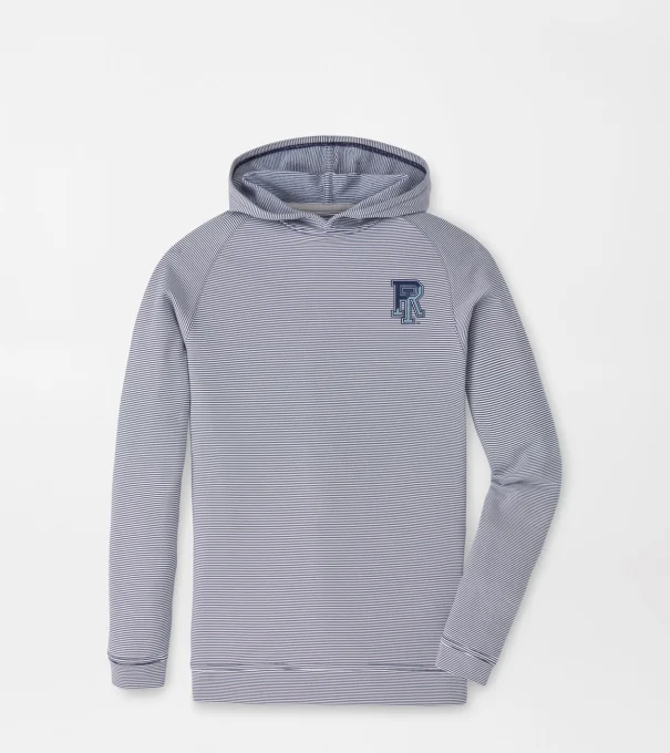 Rhode Island Pine Youth Sugar Stripe Performance Hoodie in Navy