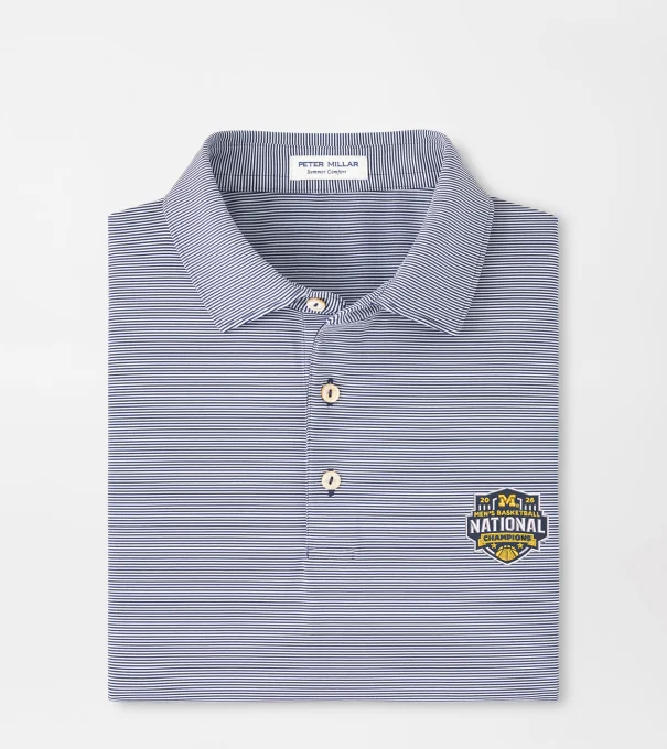 Michigan National Champion Jubilee Performance Jersey Polo in Navy