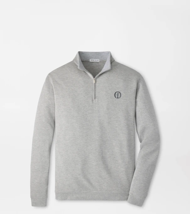 The Open Crown Comfort Quarter-Zip Pullover in Light Grey