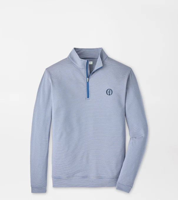 The Open Perth Sugar Stripe Performance Quarter-Zip in Windsor Blue
