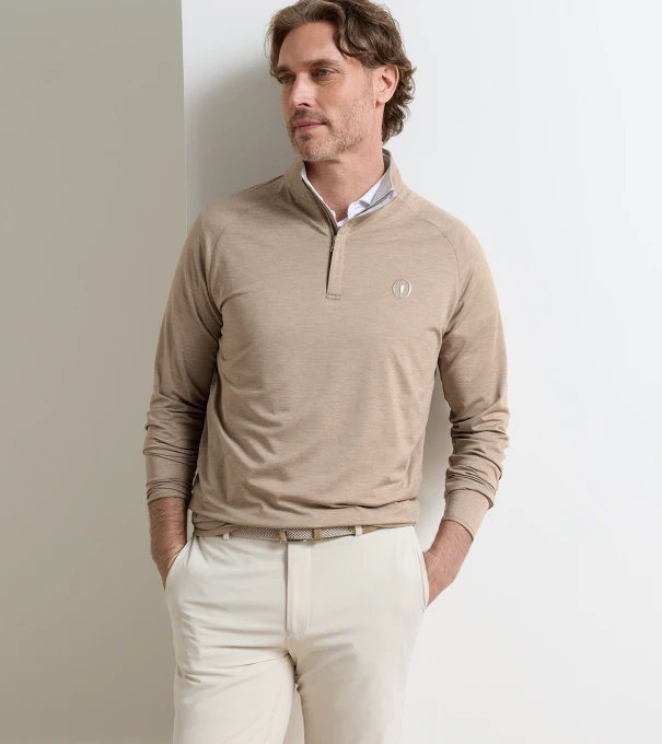 The Open Stealth Performance Quarter-Zip in BISCOTTI