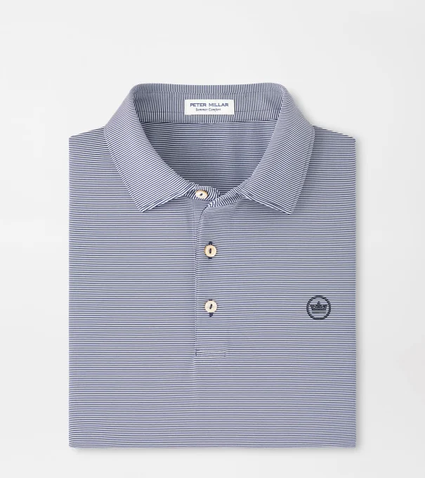 Crown Seal Logo Jubilee Performance Jersey Polo in Navy
