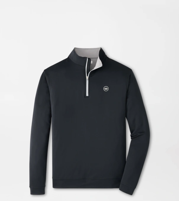 Crown Seal Logo Perth Performance Quarter-Zip in Black