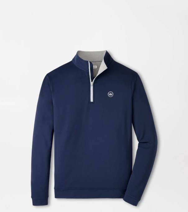 Crown Seal Logo Perth Performance Quarter-Zip in Navy