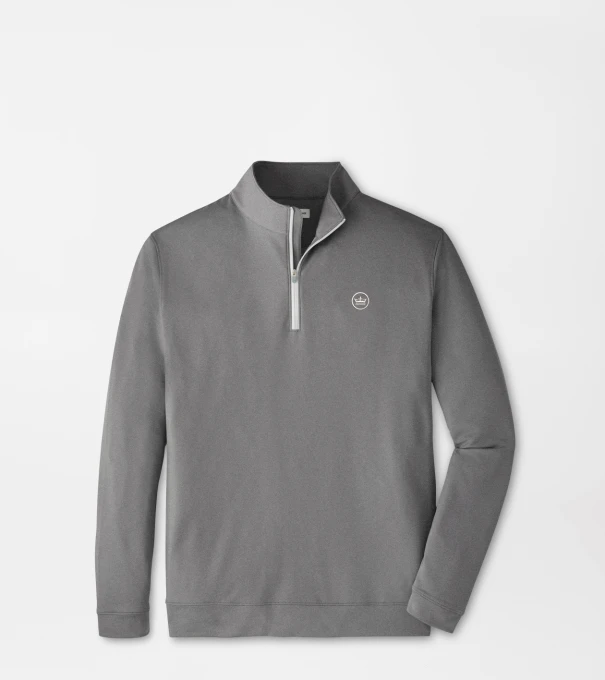 Crown Seal Logo Perth M&eacute;lange Performance Quarter-Zip in Smoke