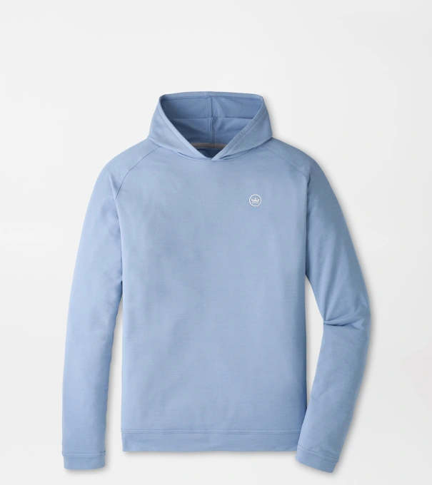 Crown Seal Logo Pine Performance Hoodie in LAKESIDE