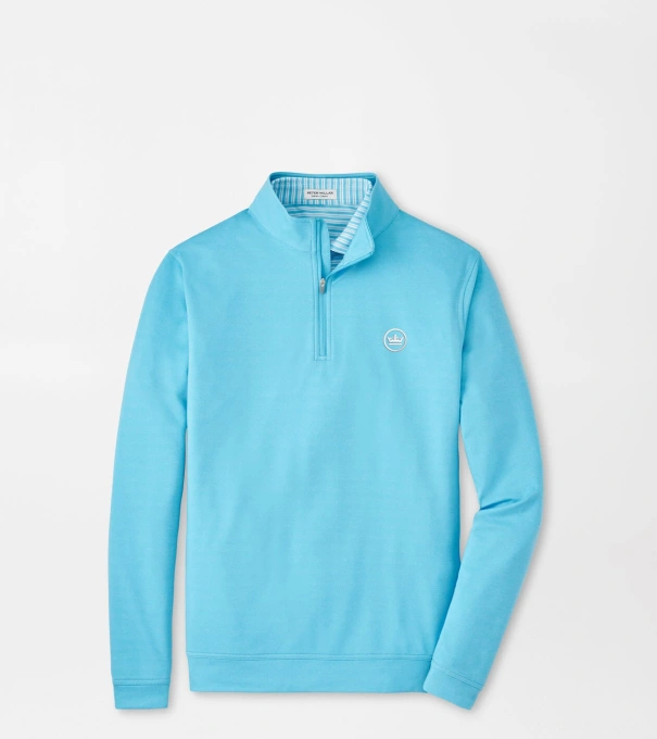 Crown Seal Perth M&eacute;lange Performance Quarter-Zip in MAYA BLUE