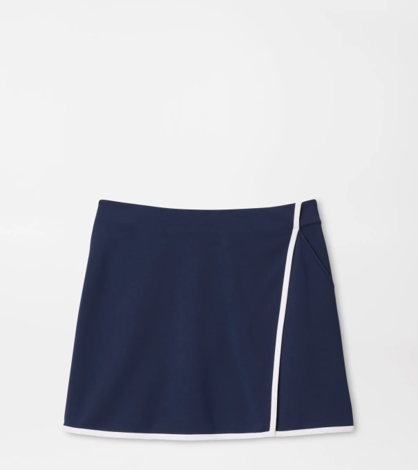 Charlotte Slit Skort in Navy/White