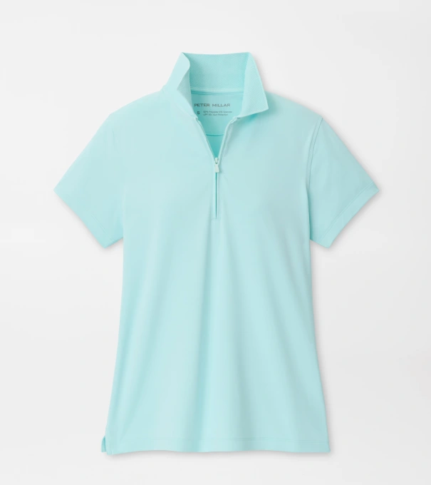 Keswick Zip Neck Short-Sleeve Polo in OCEAN AIR