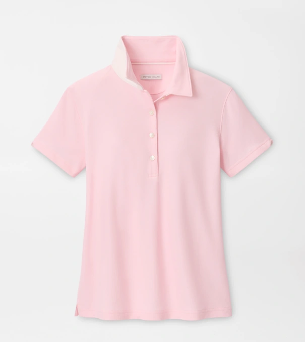 Coolspun Lite Cotton Piqu&eacute; Polo in PEARL PINK/SOFT WHITE